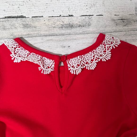 Counting Daisies Dress Size 5 Nutcracker Red Holiday Lace Trim Long Sleeve - Picture 10 of 12